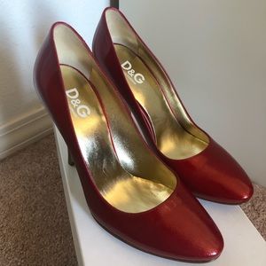 D&G Dolce & Gabbana Red Patent Leather Pumps